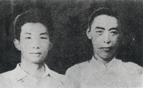 1934年夏，田汉与聂耳合影